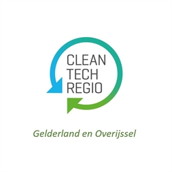 Logo Clean tech regio Gelderland en Overijssel, link naar een interview.
