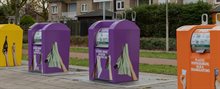 Bestickerde afvalcontainers in Roosendaal.