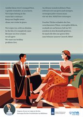 Poster met 'gedicht' Werp je vochtige doekjes in de afvalbak (in het Engels en Duits)