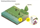 infographic over monitoring zwerfafval op rivieroevers