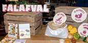 Afbeelding van 'falafval', een duurzaam merk en product dat falafel en burgers maakt van geredde groenten en reststromen uit de voedselindustrie